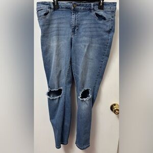 Classic Blue Ripped Skinny Jeans. Run a little small.